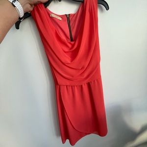 FAME Mini Coral dress with tie back and cowl neck